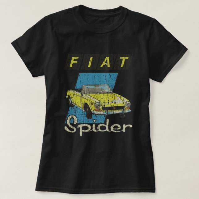 Fiat 124 Sport Spider Jaune 1975 T-shirt (Design devant)