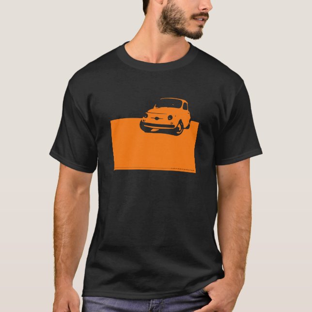 Fiat 500, 1959 - Orange auf dunklem Shirt (Vorderseite)