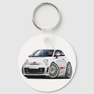 Fiat 500 Abarth White Car Schlüsselanhänger