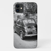 FIAT 500 Auto in Schwarz-Weiß