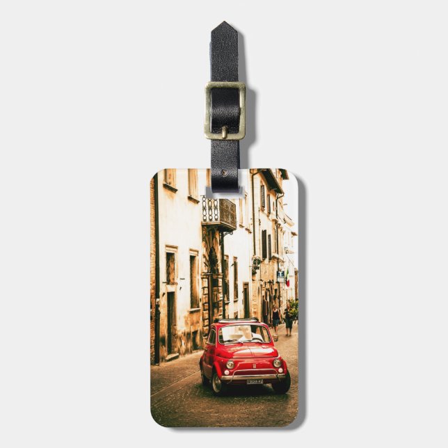 Fiat 500 Cinquecento in Italien Gepäckanhänger (Vorderseite vertikal)