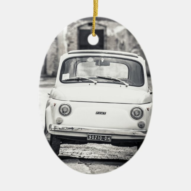 Fiat 500, Cinquecento in Italien Keramik Ornament (Vorne)