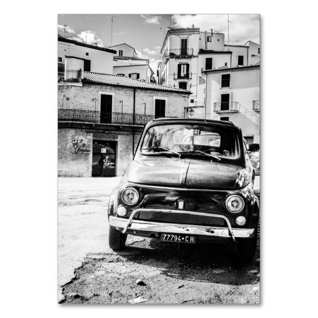 Fiat 500, cinquecento in Italien, klassisches Auto Tischnummer (Vorderseite)