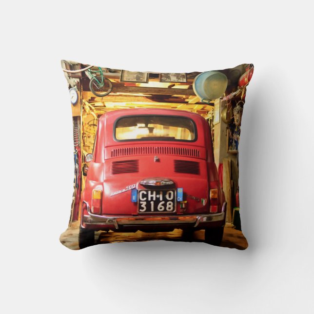 Fiat 500 en Italie, coussin classique de voiture (Recto)