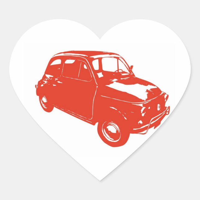 Fiat 500 Herz-Aufkleber (Vorderseite)