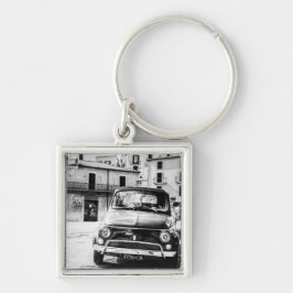 Fiat 500 in den Retro Reisegeschenken Italiens Schlüsselanhänger