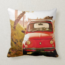 Fiat 500 in Italien, klassisches Autokissen