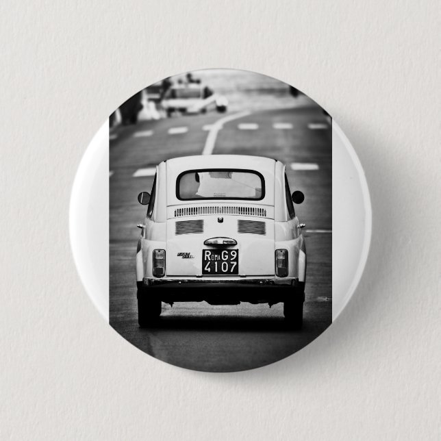 Fiat 500 in Rom Button (Vorderseite)