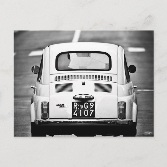 Fiat 500 in Rom, Italien Postkarte (Vorderseite)