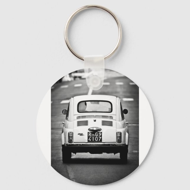 Fiat 500 in Rom Schlüsselanhänger (Vorderseite)
