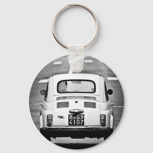 Fiat 500 in Rom Schlüsselanhänger (Vorderseite)