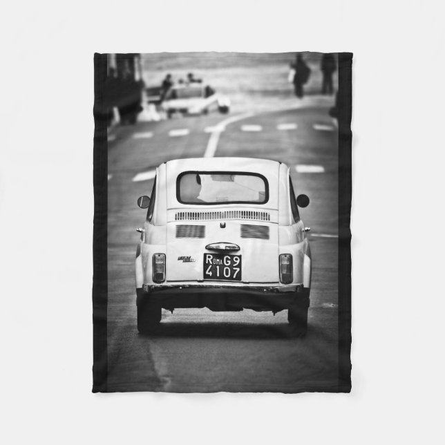 Fiat 500, Italien, Fleece-Decke Oldtimer Fleecedecke (Vorderseite)