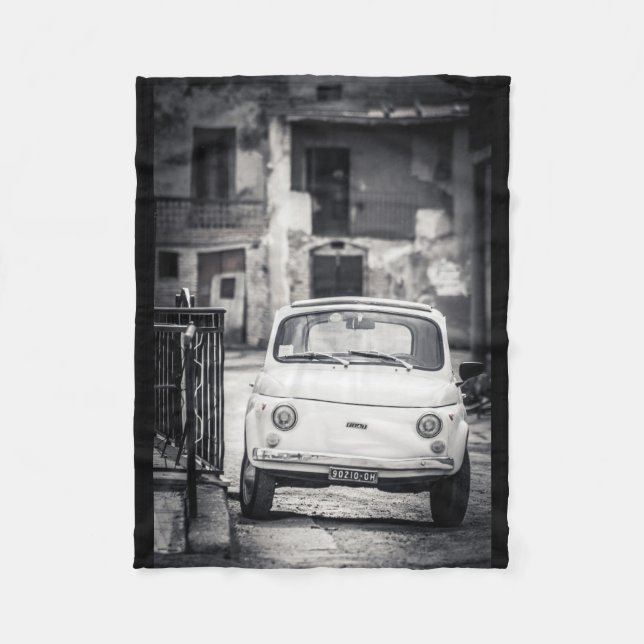 Fiat 500, Italien, Fleece-Decke Oldtimer Fleecedecke (Vorderseite)
