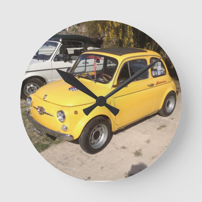 Fiat 500 runde wanduhr (Vorderseite)