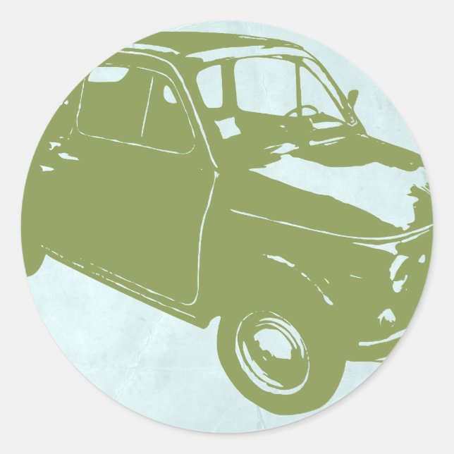 Fiat 500 runder aufkleber (Vorderseite)