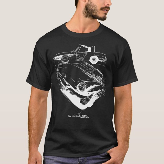 FIAT 850 SPIDER Klassischer T - Shirt (Vorderseite)
