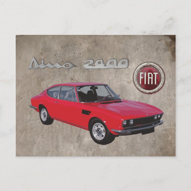 FIAT DINO 2400 POSTCARD POSTKARTE (Vorderseite)