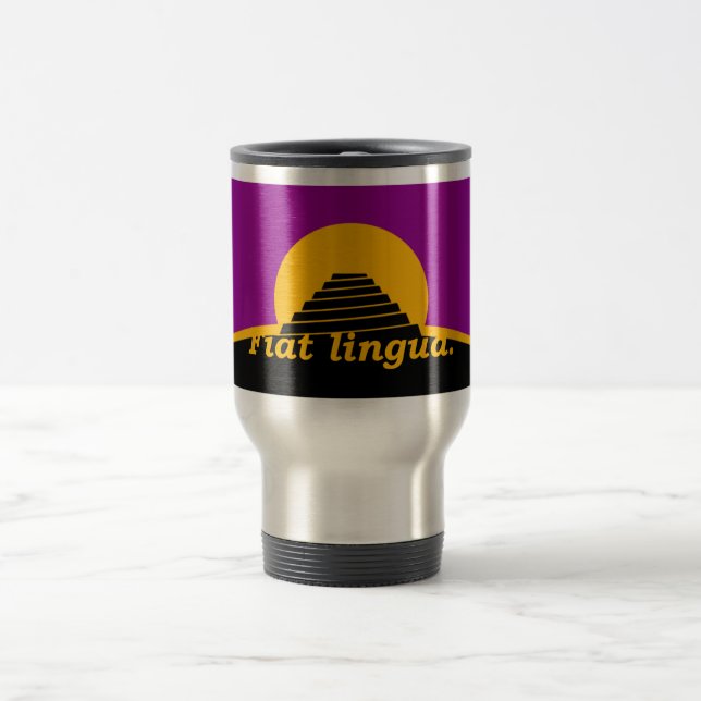 Fiat Lingua sur la tasse de voyage de drapeau (Centre)