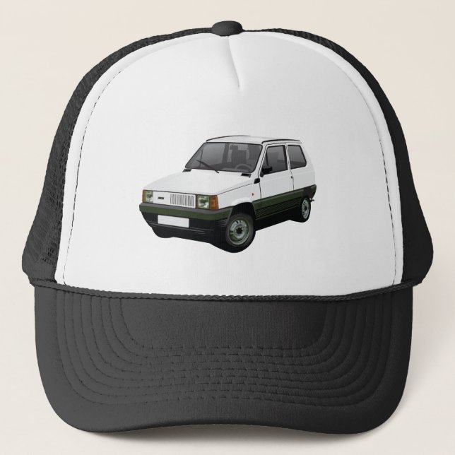 Fiat Panda 45 mk1 weiß Truckerkappe (Vorderseite)