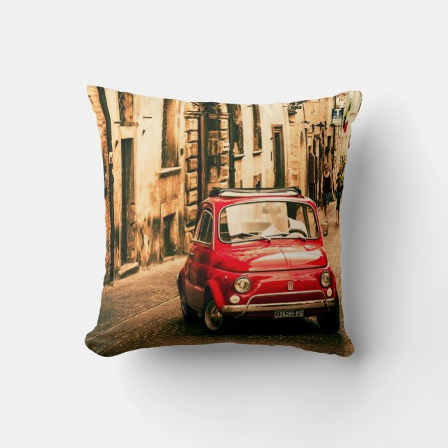 Fiat rouge 500 en Italie, coussin classique de (Recto)