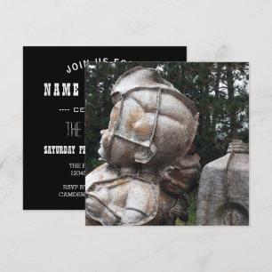 Fiberglas Friedhof Großer Junge und Milchkarton Einladung