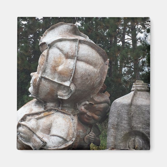 Fiberglas Friedhof Großer Junge und Milchkarton Magnet (Vorne)