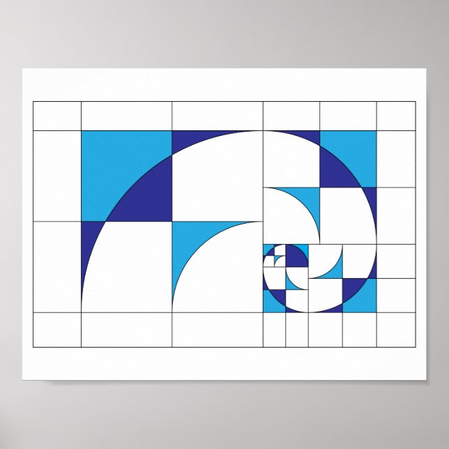 Fibonacci abstrakte geometrische Leinwand Poster (Vorne)