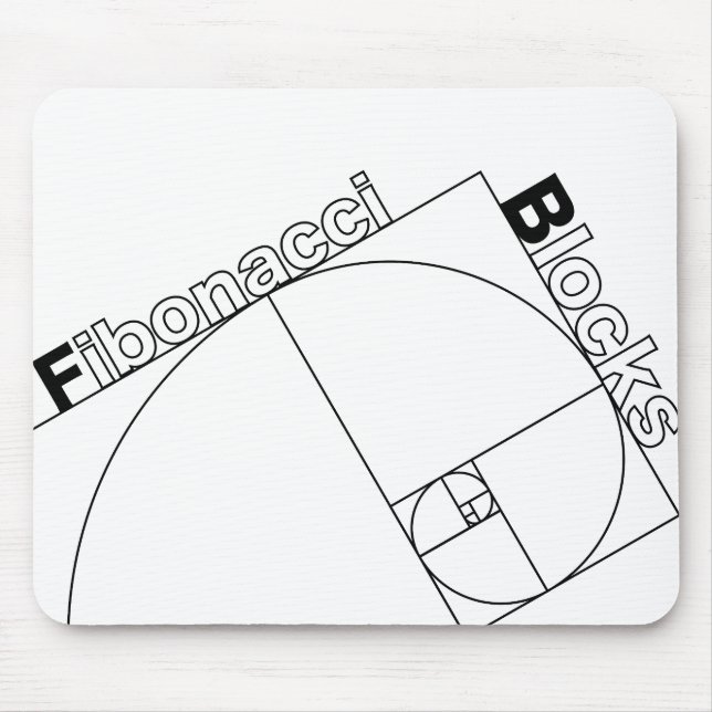 Fibonacci-Blöcke Mousepad (Vorne)