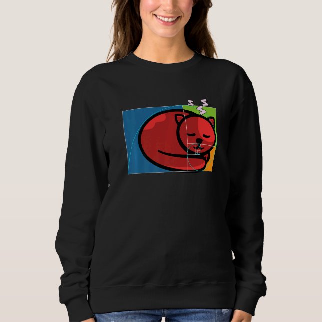 Fibonacci Cat or Golden Ratio and Spiral or Fibona Sweatshirt (Vorderseite)