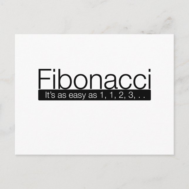 Fibonacci - es ist so einfach wie 1, 2, 3, . postkarte (Vorderseite)