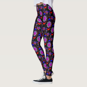 Fibonacci "Fish Schachbrett Black" von Kenneth Yon Leggings