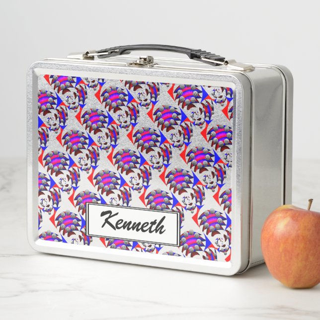 Fibonacci "Fish Schachbrett" von Kenneth Yoncich Metall Lunch Box (Beispiel)