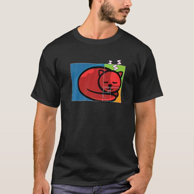 Fibonacci-Katze oder Goldener Schnitt und Spirale  T-Shirt (Vorderseite)