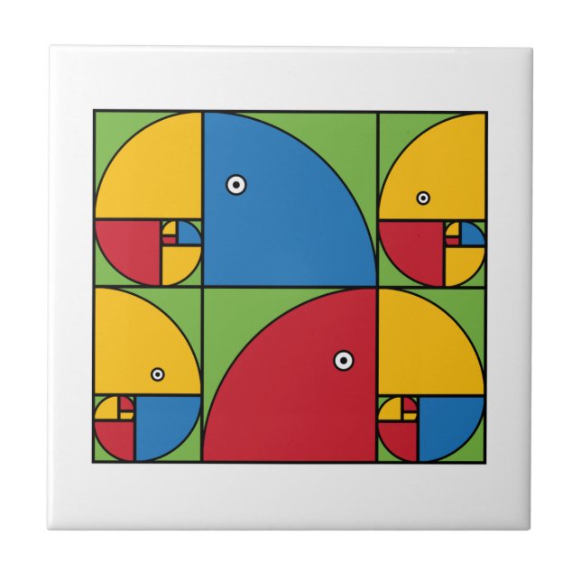 Fibonacci-Papageien Fliese (Vorderseite)