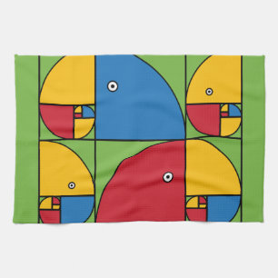 Fibonacci-Papageien Küchentuch