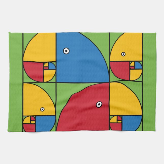 Fibonacci-Papageien Küchentuch (Horizontal)