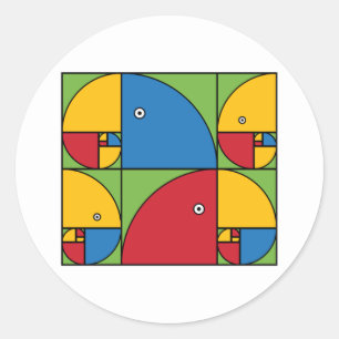 Fibonacci-Papageien Runder Aufkleber