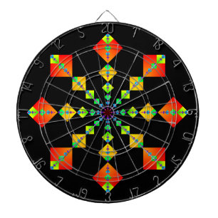 Fibonacci quadriert Mandala Dartscheibe