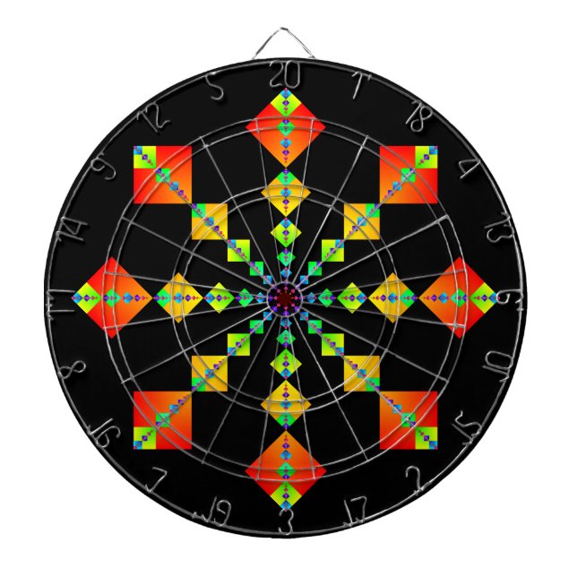 Fibonacci quadriert Mandala Dartscheibe (vorne)