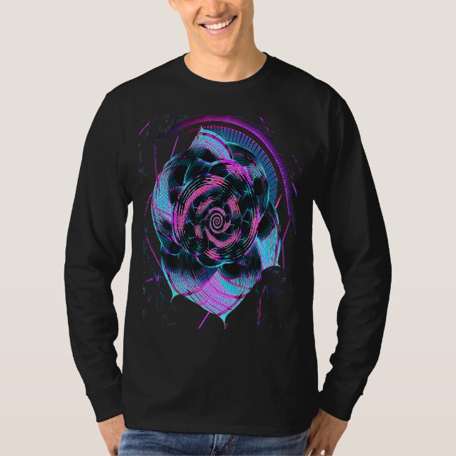 Fibonacci Sequence Flower Vaporwave Aesthetics T-Shirt (Vorderseite)
