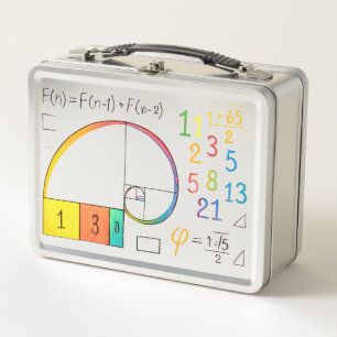 Fibonacci Sequence & Golden Ratio Math Metal Lunch Metall Brotdose