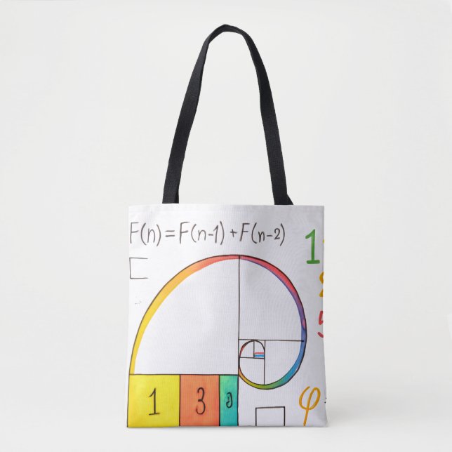 Fibonacci Sequence & Golden Ratio Math Tote Bag Tasche (Vorderseite)