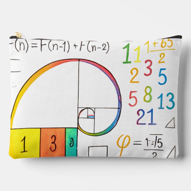 Fibonacci Sequence & Golden Ratio Math Zip Pouch Zubehörtasche (Vorderseite)