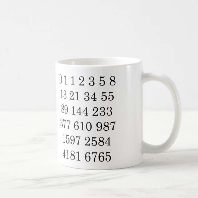 Fibonacci Sequence Mug Math Fibonacci Numbers Mug Kaffeetasse (Rechts)