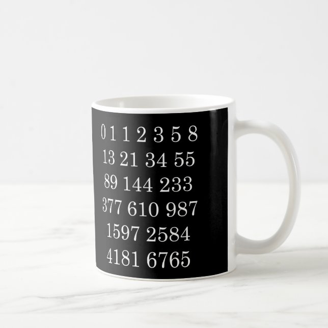 Fibonacci Sequence Mug Math Geek Fibonacci Numbers Kaffeetasse (Rechts)