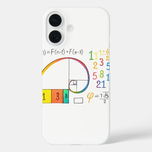 Fibonacci Sequence Spiral iPhone Case (Rückseite)