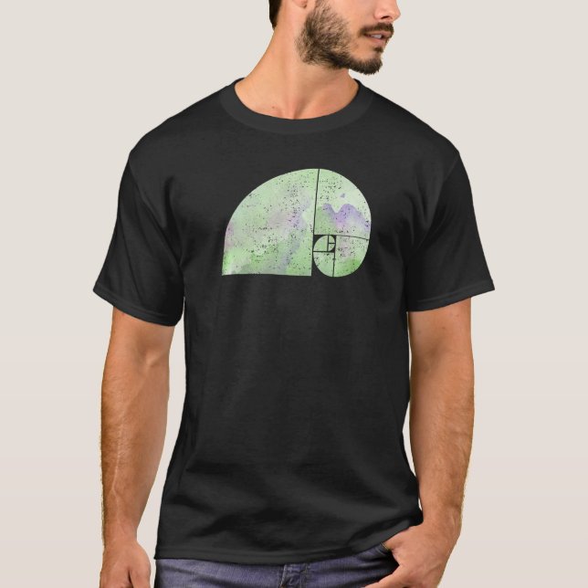 Fibonacci Spiral Elephant Golden Ratio grungy 3 T-Shirt (Vorderseite)
