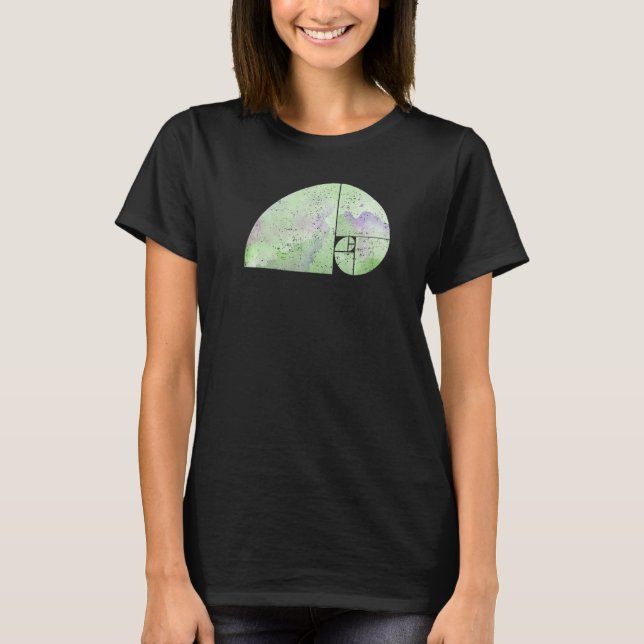 Fibonacci Spiral Elephant  Golden Ratio  grungy 3  T-Shirt (Vorderseite)