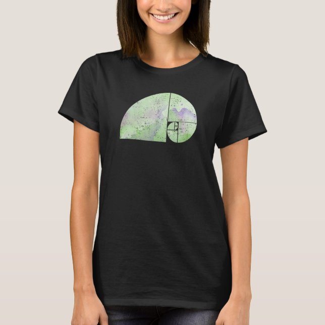 Fibonacci Spiral Elephant   Golden Ratio   grungy  T-Shirt (Vorderseite)