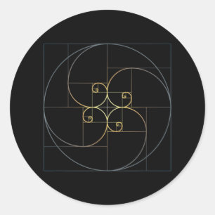 Fibonacci Spiral Golden Ratio Geometrie Runder Aufkleber